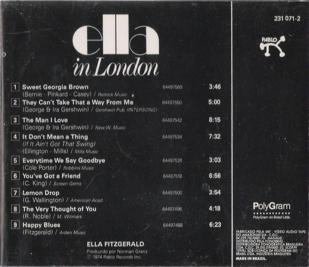 Ella Fitzgerald  Ella In London : Back